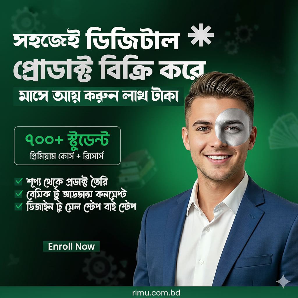 সহজেই ডিজিটাল প্রোডাক্ট বিক্রি করে আয় করুন | rimu.com.bd থেকে শিখুন এবং শুরু করুন আজই